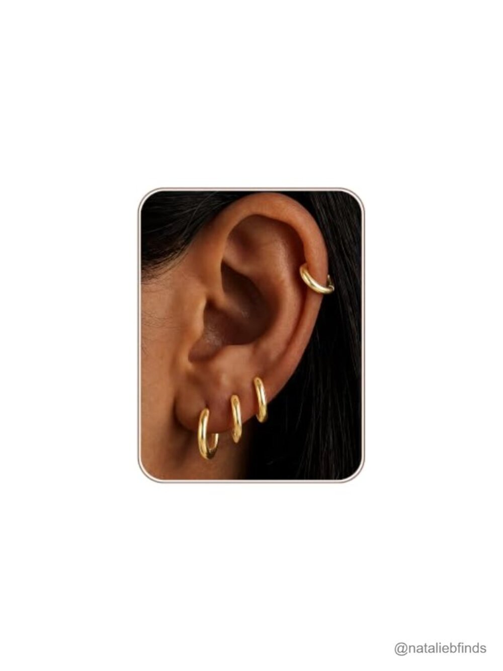 Small Hoop Earrings for Women, Hypoallergenic Huggie Earrings Set of 4, Brass